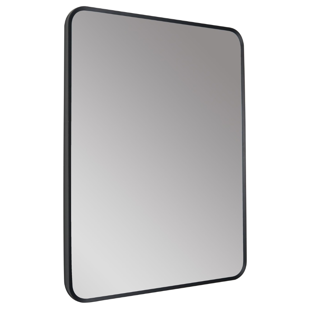 JTP Hix Matt Black Rectangular Plain Mirror Cut Out